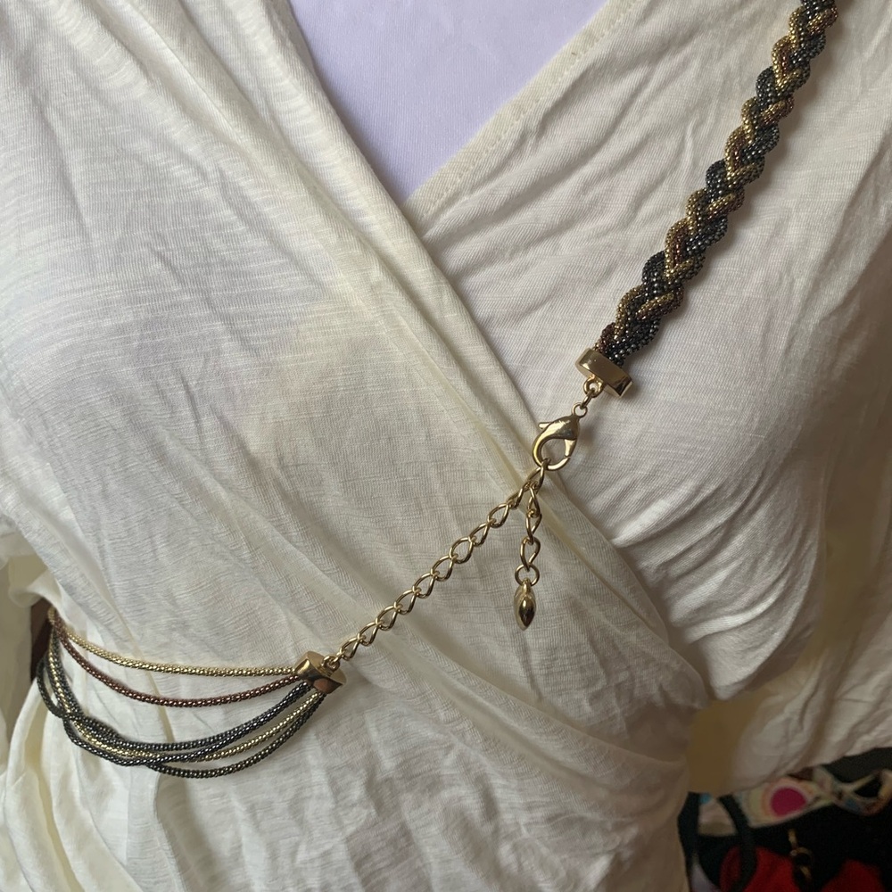 Multi colored metal chain belt - Picture 3 of 6